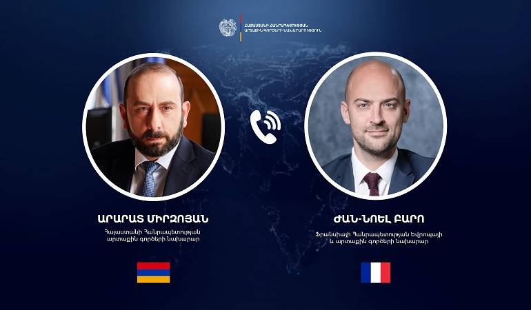 Conversation téléphonique des ministres des Affaires étrangères de l'Arménie et de la France